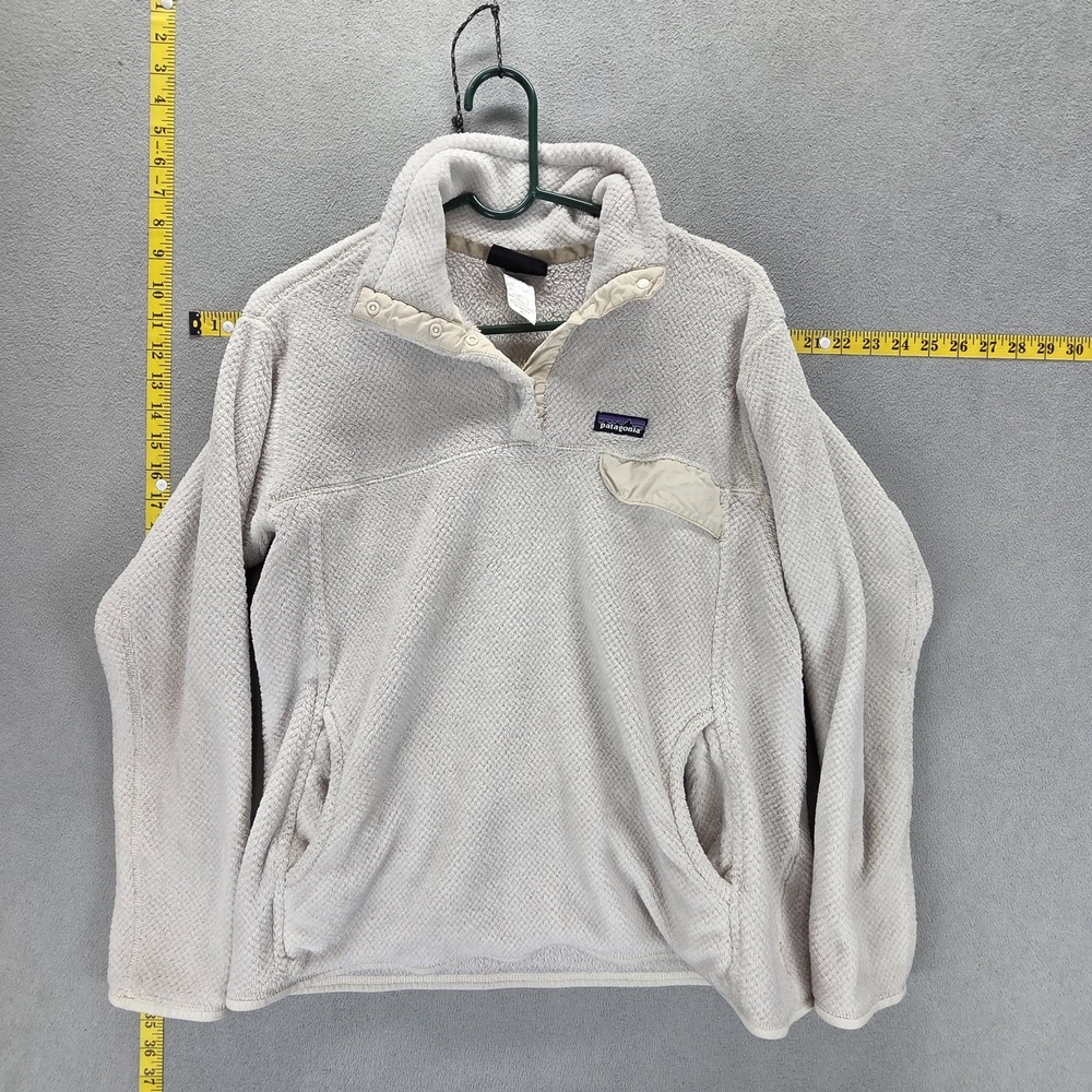 Patagonia Jacket Womens XL White Re-Tool Snap-T Fleece Pullover Outdoor